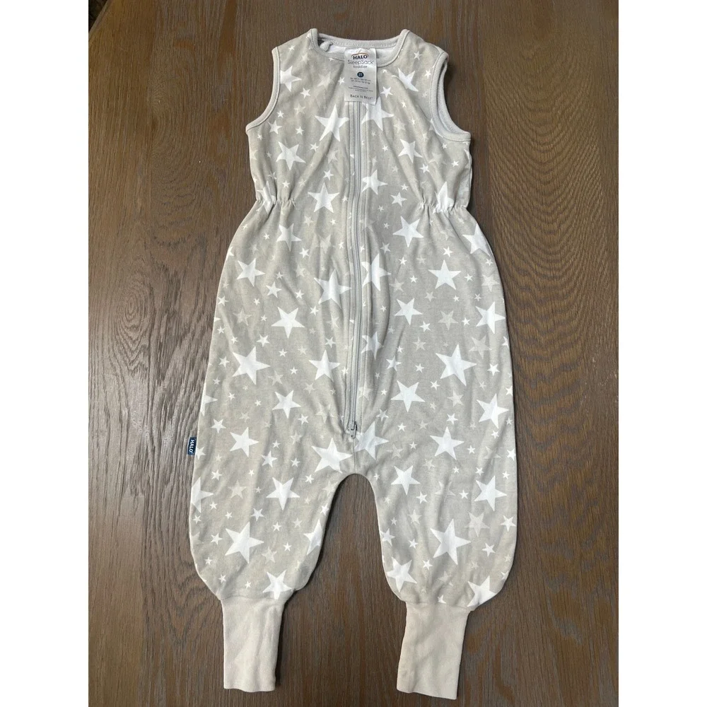 Halo SleepSack Early Walker Toddler Star Print Wearable Blanket Taupe 2T